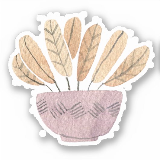 Schattige Boho Bloemige Pastel Paars Sticker (Voorkant)
