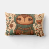 Schattige boho bloemige uil cartoon kussen (Achterkant)