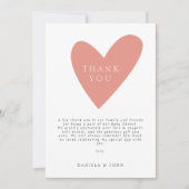 Schattige Boho Blush Roze Hart Baby shower Dank u Bedankkaart (Voorkant)