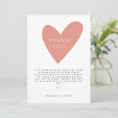 Schattige Boho Blush Roze Hart Baby shower Dank u Bedankkaart (Staand voorkant)