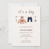 Schattige Boho Boy Winterkleding Baby shower Kaart (Voorkant)