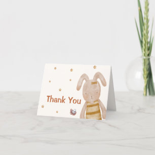 Schattige Boho Bunny Speelgoed Baby shower Bedankkaart
