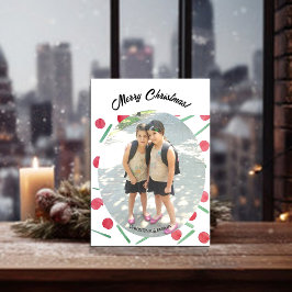 Schattige Boho Candy Cane One Foto Kaart