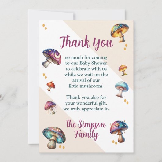 Schattige boho champignons Baby shower Kaart (Voorkant)