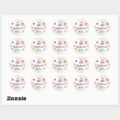 Schattige boho champignons Baby shower Ronde Sticker (Vel)