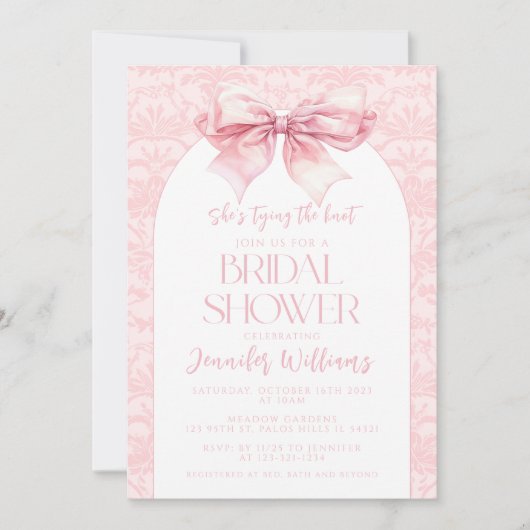 Schattige boho chic blush roze boog vrijgezellenfe kaart (Voorkant)