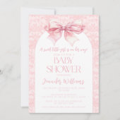 Schattige boho chic blush roze strik baby girl sho kaart (Voorkant)