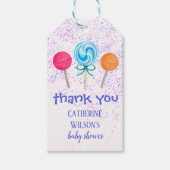 Schattige Boho Chic Lollipops-Baby shower Cadeaulabel (Voorkant)