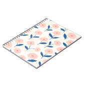 Schattige Boho chique roze bloemenpatroon Notitieboek (Linkerzijde)