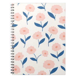 Schattige Boho chique roze bloemenpatroon Notitieboek