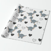 Schattige Boho Dinosaur Party Cadeaupapier (Uitgerold)