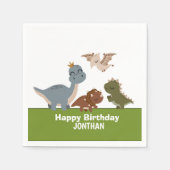 Schattige Boho Dinosaur Party Servet (Voorkant)