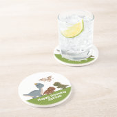 Schattige Boho Dinosaur Party Zandsteen Onderzetter (Zijkant)