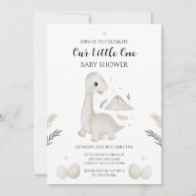 Schattige Boho Dinosaurus Baby Shower Uitnodiging