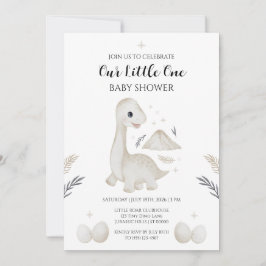 Schattige Boho Dinosaurus Baby Shower Uitnodiging