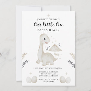 Schattige Boho Dinosaurus Baby Shower Uitnodiging