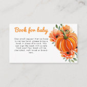 Schattige Boho Floral Pumpkin Baby shower Boekaanv Informatiekaartje (Voorkant)