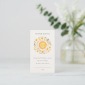 Schattige Boho Floral Sun Diaper Raffle Baby showe Informatiekaartje (Staand voorkant)