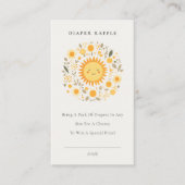 Schattige Boho Floral Sun Diaper Raffle Baby showe Informatiekaartje (Voorkant)