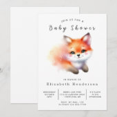 Schattige Boho Forest Fox Baby shower Kaart (Voorkant / Achterkant)
