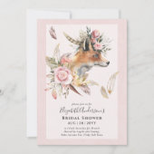 Schattige BOHO Fox Vrijgezellenfeest Lunch Uitnodi Kaart (Voorkant)