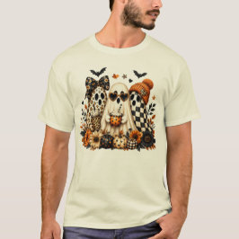 Schattige Boho Geesten Zonnebloem Halloween T-shirt