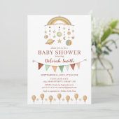 Schattige Boho Genderneutraal Baby shower Kaart (Staand voorkant)