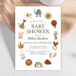 Schattige Boho Genderneutraal Baby shower Kaart