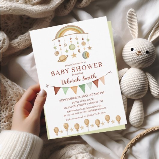 Schattige Boho Genderneutraal Baby shower Kaart