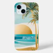 Schattige Boho Gold Abstract strandlandschap met n Case-Mate iPhone Case (Achterkant)