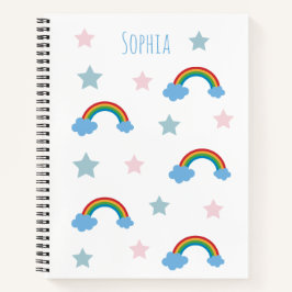 Schattige Boho Griljige Regenboog Meisjes School Notitieboek