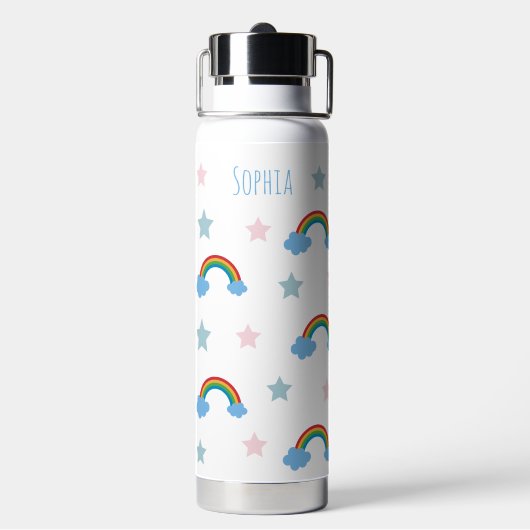 Schattige Boho Griljige Regenboog Meisjes Waterfles (Achterkant)