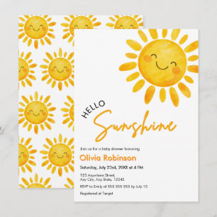 Schattige Boho Hallo Zon Baby Shower Kaart