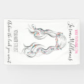 Schattige Boho kapsel bruiloft haar stylist bloemi Spandoek (Horizontaal)