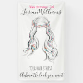 Schattige Boho kapsel bruiloft haar stylist bloemi Spandoek (Verticaal)