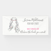 Schattige Boho kapsel bruiloft haar stylist bloemi Spandoek (Horizontaal)