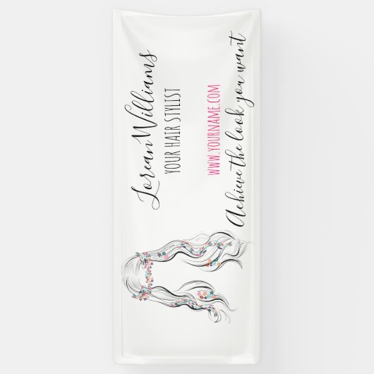 Schattige Boho kapsel bruiloft haar stylist bloemi Spandoek (Verticaal)