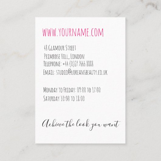 Schattige Boho kapsel bruiloft haar stylist bloemi Visitekaartje (Achterkant)