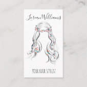 Schattige Boho kapsel bruiloft haar stylist bloemi Visitekaartje (Voorkant)