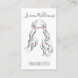 Schattige Boho kapsel bruiloft haar stylist Floral Visitekaartje