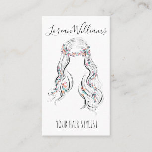 Schattige Boho kapsel bruiloft haar stylist Floral Visitekaartje