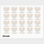 Schattige Boho Kerstcadeaus Handgeschilderd Vierkante Sticker (Vel)