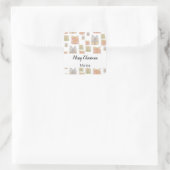 Schattige Boho Kerstcadeaus Handgeschilderd Vierkante Sticker (Tas)