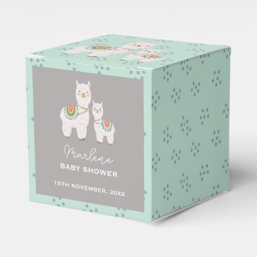 Schattige Boho Llama baby shower Bedankdoosjes (Voorkant Zijde)