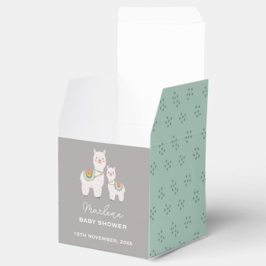 Schattige Boho Llama baby shower Bedankdoosjes (Geopend)
