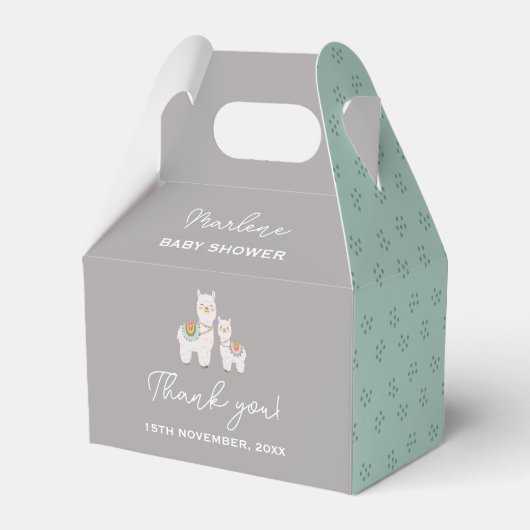 Schattige Boho Llama baby shower Bedankdoosjes (Achterkant)