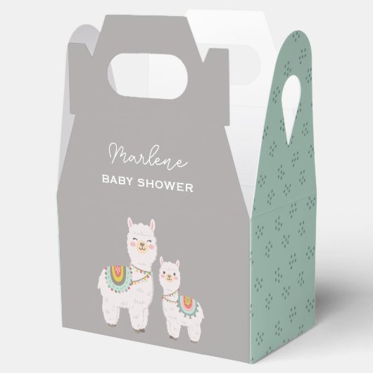 Schattige Boho Llama baby shower Bedankdoosjes (Geopend)