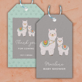 Schattige Boho Llama baby shower Cadeaulabel