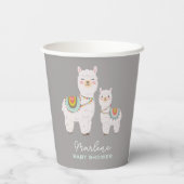 Schattige Boho Llama baby shower Papieren Bekers (Achterkant)