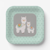 Schattige Boho Llama baby shower Papieren Bordje (Voorkant)